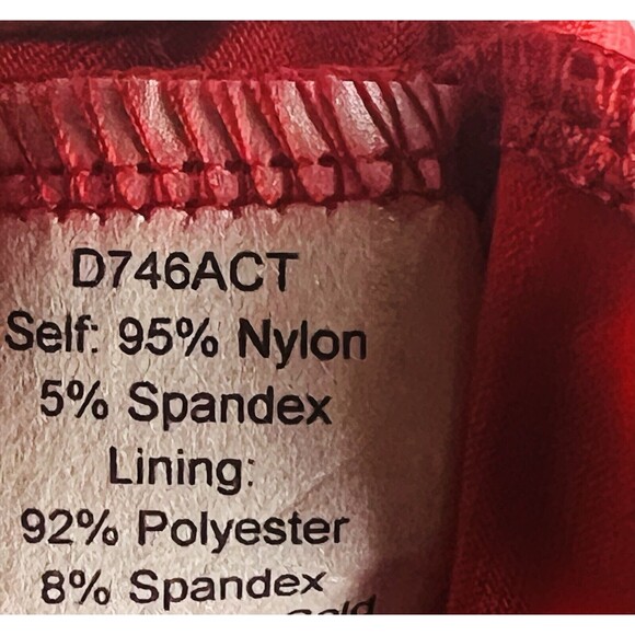 Alexia Admor Midi Dress Womens Large Red Wrap Bodice Empire Waist Made in USA - Picture 16 of 16